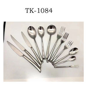 Logo personnalisé en gros 5 pièces hôtel restaurant couteau fourchette cuillère ensemble de couverts en métal ensemble de couverts en acier inoxydable - Product Image 1