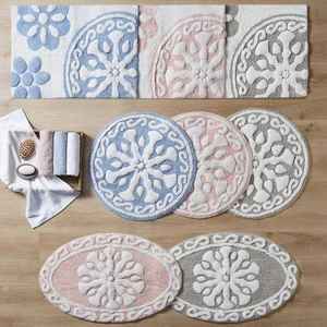 Tapis de bain rond tufté en multicolore - Product Image 3