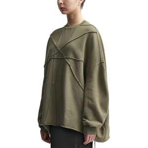 Sudadera de algodón y poliéster de gran tamaño de alta calidad Unisex, logotipo bordado, hombro caído, cuello redondo, informal, Invierno para hombres y mujeres - Product Image 2