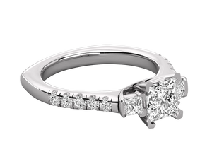 Anillo de Diamantes al por Mayor de Fábrica, Chapado en Oro de 14K, Plata de Ley 925, Corte Princesa, Anillo de Compromiso y Boda Clásico para Mujer - Product Image 4