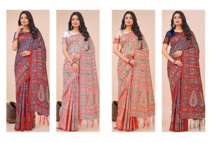 Lanzamiento exclusivo Bandanas elegantes con estampado floral de seda etérea Nueva colección en estilo étnico - Product Image 5