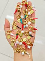 Ciondoli Personalizzati a Forma di Peperoncino Italiano, Charm in Smalto Rosso e Rosa con Zirconi per Creare Collane e Bracciali