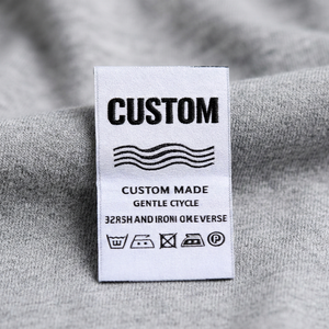 Etiqueta de Cuidado Personalizada de Satén para Prendas, Impresa por Transferencia Térmica, Plegable al Centro, para Ropa - Product Image 3