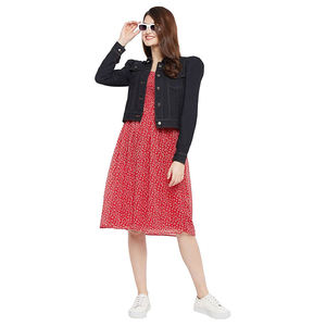 แจ็กเก็ตยีนส์สำหรับผู้หญิงผ้าฝ้ายระบายอากาศได้ดีเสื้อแจ็กเก็ตยีนส์สำหรับฤดูหนาวออกแบบอย่างมีสไตล์ - Product Image 3