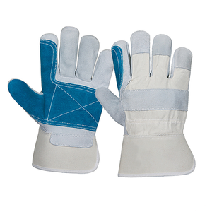 Gants de sécurité au travail en cuir de vachette fendu de haute qualité Gants de travail en caoutchouc de l'industrie canadienne des gréeurs - Product Image 1