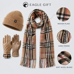 Coffrets cadeaux personnalisés pour la fête des mères, bonnets en papier, écharpes, gants tactiles, design à carreaux, pour hommes et femmes - Product Image 4