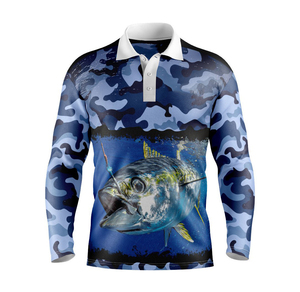 Wholesale New Cheap OEM 100% Polyester Custom Printing Slim Fit Stylish Long Sleeve Fishing Shirts Light <b>Weight</b> Polo Shirt - Product Image 1