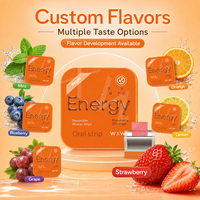 Fabricant de suppléments sous marque privée : Bandes orales énergétiques dissolvables, film mince vitaminé à la fraise, OEM ODM