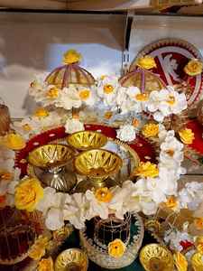 Nueva Llegada 2025 Fancy Net Gift Mehndi Basket Wedding Tray boda Mehndi Colorful Basket OEM Servicio Personalizado Pecking - Product Image 6