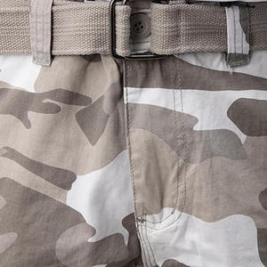 Pantalones cortos cargo de trabajo informales para hombre, venta al por mayor, cintura media, algodón transpirable, cintura elástica, cierre, patrón de camuflaje sólido - Product Image 4