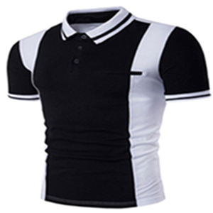 Polo geométrico minimalista de primera calidad para hombre, Polo de algodón de lujo con etiqueta de cuello personalizable, Polo informal de negocios ajustado - Product Image 5