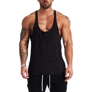 Vente en gros 100% coton vêtements d'entraînement gym fitness entraînement musculation hommes débardeur respirant couleur unie stringer pour hommes - Product Image 1