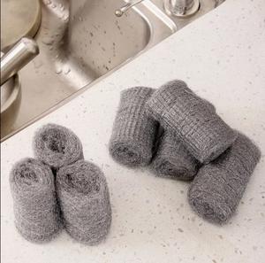 Casalina 8-Piece Stainless Steel Wire Wool Pot Scrubber Set Kitchen <b>Cleaning</b> Sponges & Scouring <b>Pads</b> Pack - Product Image 6