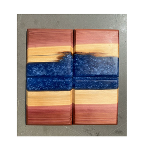 Customized Wood & Resin Coaster Rustic Elegance <b>Blue</b> Resin Color Handmade <b>Table</b> Decorative Item Newly Crafts - Product Image 2