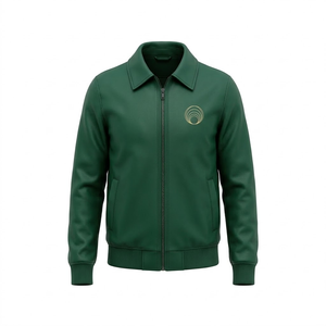 Chaqueta de Cuero Personalizada de Alta Calidad, Estilo Bomber, con Bordado, para Hombre, Estilo Harajuku, Ajustada, Urbana, OEM - Product Image 4