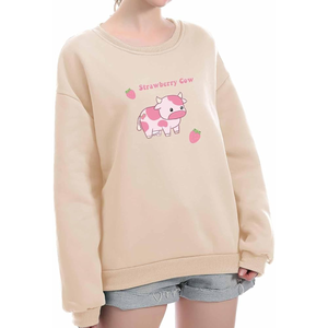 Oversized Loose Fit Long Fleece Sweatshirts Custom Logo Printed <b>Drop</b> Shoulder Winter Streetwear Anti-Wrinkle Breathable - Product Image 1