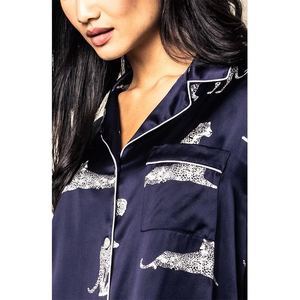 Fabricante transpirable Etiqueta Privada ropa de dormir de algodón ropa de dormir 2 piezas pijamas para mujeres conjunto vestido estampado ropa cómoda - Product Image 3