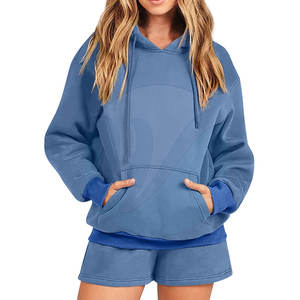 Conjunto de sudaderas y pantalones cortos de algodón informales para mujer más vendidos Nuevo diseño elegante para el invierno al por mayor - Product Image 2