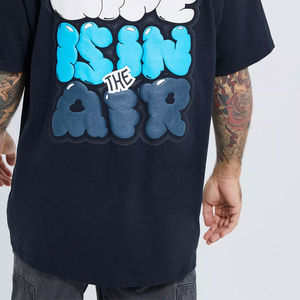 Camiseta de algodón 100% de alta calidad para hombre, transpirable de talla grande con estampado de nuevo diseño para abullonado, patrón sólido, cómoda y elegante - Product Image 5