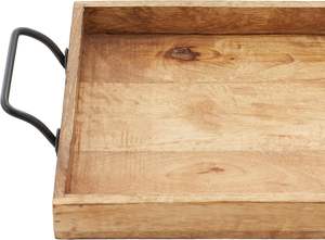 Juego de 3 bandejas de madera con asas, bandeja redonda marrón para desayunos, huevos, mango, bandeja para servir al por mayor - Product Image 3