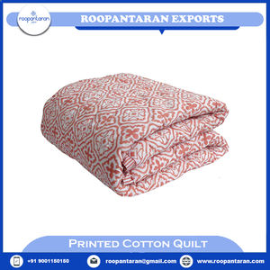 New Arrival Organic Cotton Hand Block Printed <b>Baby</b> Quilt Handmade Polyester Filling Eco-Friendly Floral Design Toddler <b>Comforter</b> - Product Image 2