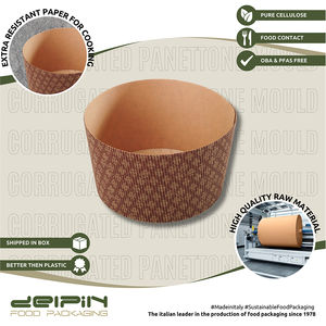 Fabriqué en Italie Moules à panettone de haute taille personnalisables en cellulose pure antiadhésive pour micro-ondes et four - Product Image 3