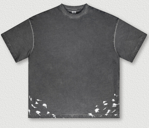 T-shirt vintage pour homme 2024, impression de logo personnalisée, coton uni, manches courtes, col rond, tricoté écologique, 240 grammes - Product Image 1