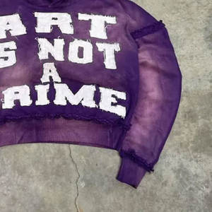 Sweat à capuche décontracté avec impression numérique avec logo personnalisé pour hommes, vêtements d'hiver en détresse, top tendance à vendre - Product Image 4