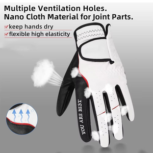 Gants de golf adultes antidérapants durables de la plus haute qualité en cuir véritable Protection UV Sports - Product Image 4
