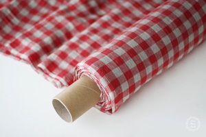 Venta al por mayor 115 '' / 292cm Extra ancho tela de lino lavado a la piedra 100% Lino Material Natural rojo tejido Textiles para el hogar niños niñas - Product Image 2