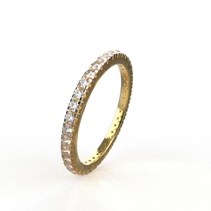 Avarta Jewellery Sterling Silver Stackable Eternity Band or <b>Thumb</b> <b>Ring</b> With <b>Gold</b> Polish - Product Image 3