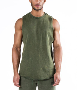 Custom Logo Acid Wash Sleeveless Streetwear Hipster Vest Muscle <b>Men</b> <b>Singlets</b> Tank Top <b>for</b> <b>Men</b> - Product Image 3