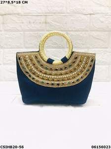 Radiant Reverie Craftstages International Handcrafted Stone Beaded Jute Clutch <b>Bag</b> Stylish Bridal Purse <b>for</b> <b>Weddings</b> Evening - Product Image 2