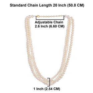 Beaded <b>Necklace</b> Jewelry Faux <b>Pearl</b> Beaded Multi Layered Chain <b>Necklace</b> <b>Set</b> For Women, White - Product Image 3