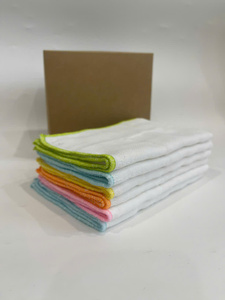 ผ้าเช็ดตัวผ้าฝ้าย100% 25*35ซม. ผ้าเช็ดทำความสะอาดสีล้วนแห้งเร็วไม่ก่อให้เกิดอาการแพ้ - Product Image 4