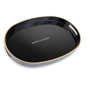 Bandeja de servicio ovalada de Chocolate negro personalizable, vajilla de Metal de hierro, Cafeterías, hoteles, exhibición de joyería, Plato decorativo elegante - Product Image 1