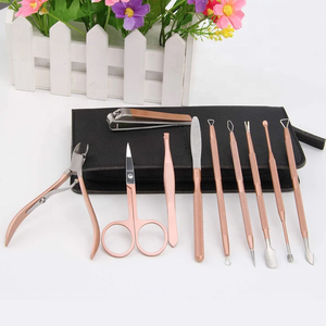 10 Pieces Luxurious Manicure <b>Kit</b> German Stainless Steel Rose Gold Plated <b>Professional</b> <b>Nail</b> Grooming Sets 7 in 1 - Product Image 6