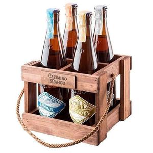 Fast Shipment Eco-Friendly Wooden <b>Caddy</b> Basket Rope Handle High Champagne Gift Hamper <b>Kitchen</b> Tableware Decorative Box Design - Product Image 4