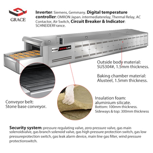 โรงงานผู้ผลิต เตาอบอุตสาหกรรมแบบอัตโนมัติ ใช้แก๊ส สำหรับการผลิตเบเกอรี่แบบยาว สายการผลิตใหม่ ปรับแต่งได้ พร้อมสายพานหิน 304 - Product Image 2
