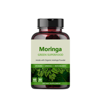 OEM/ODM 100% Moringa Murni 60 Kapsul Suplemen Herbal Antioksidan Bersertifikat untuk Perlindungan Usus bagi Dewasa