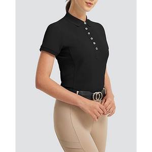 Nueva Camiseta de Color Sólido 2026 de Alta Calidad para Mujer, de Punto, Manga Corta, con Logotipo Personalizado, Talla Personalizada, para Montar a Caballo, OEM - Product Image 5