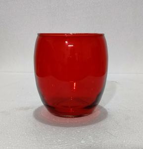 Vase à bougie conique en verre couleur rubis, style classique, parfumé, pour la décoration intérieure, mariages, Pâques, événements festifs, fait main - Product Image 1