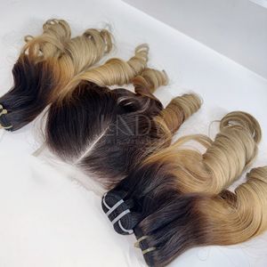 Bundles de cheveux humains Cheveux vietnamiens bruts rebondissants Grand stock de cheveux vierges de qualité supérieure Ensemble d'expédition rapide Bundle et Closure - Product Image 2