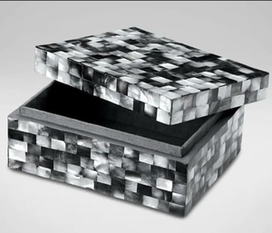 Boîte en MDF de qualité supérieure avec incrustations de nacre, formes variées, boîte en MDF à couvercle multi-formes pour le rangement de bijoux, boîte cadeau - Product Image 1