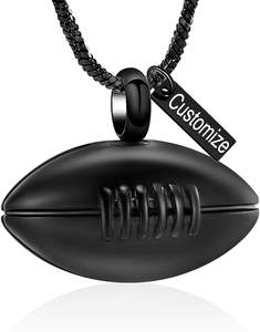 Bijoux de crémation personnalisés Collier pour urne commémorative de football Porte-cendres Urne commémorative en acier inoxydable pour frère et petit ami - Product Image 4