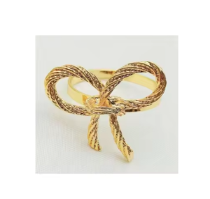 Premium Quality Elegant Design Handmade Brass Gold Napkin Rings Holder Napkin Rings for Wedding <b>Party</b> Dining <b>Table</b> Decoration - Product Image 2