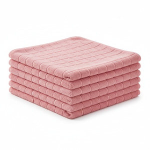 Serviettes en microfibre rose de haute qualité, douces, durables, absorbantes, chiffons de nettoyage pour la maison et l'usage commercial - Product Image 2