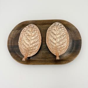Bol à fruits secs en bois de feuille fait à la main, respectueux de l'environnement, avec plateau, bols décoratifs pour fruits secs, accessoires pour la maison - Product Image 5