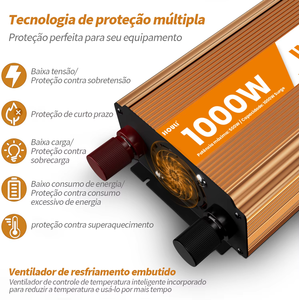 Inversor de Corriente de Onda Sinusoidal Modificada de 2000W, 12V/24V/48V/60V a 220V, de CC a CA, para Autos Solares y Uso Doméstico - Product Image 5