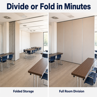 Cloison mobile pour salle de conférence, mur temporaire, séparateur de pièce, cadre en aluminium, insonorisé, mur mobile pliable, système de cloison coulissante